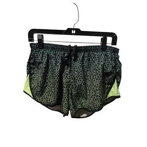 Nike Dri-FIT Women’s Running Shorts – Black & Green Pattern – Size Medium